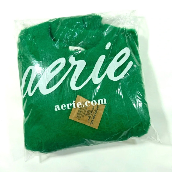 NWOT Aerie Flurry Crewneck Sweater Size Small Green - Picture 2 of 8